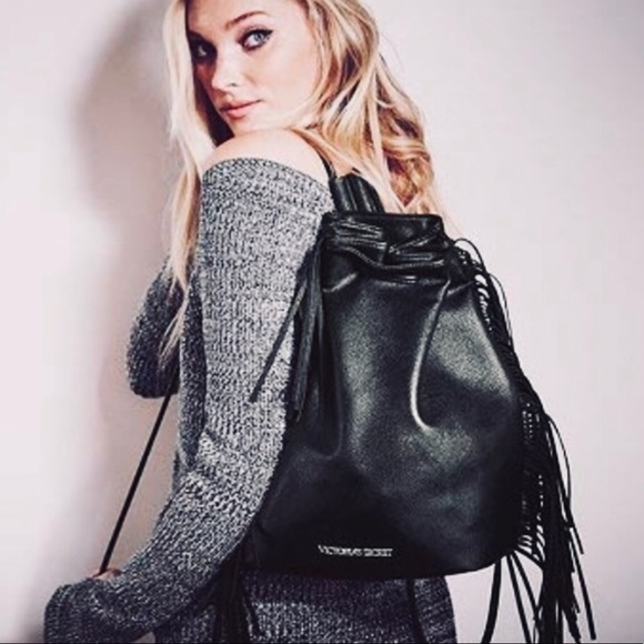 Victoria's Secret Handbags - VICTORIA’S SECRET FRINGE FAUX LEATHER BACKPACK